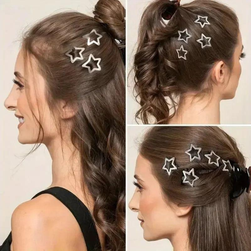 30pcs Star Thickened Square BB Clip, Water Droplet Clip, Metal Headpiece, Hair Accessory, Banger Hair Clip, BB Clip