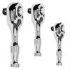 3 Piece Stubby Drive Ratchet Set, Wrench, Non-Slip Handle, Small Quick Release Repair Tool,