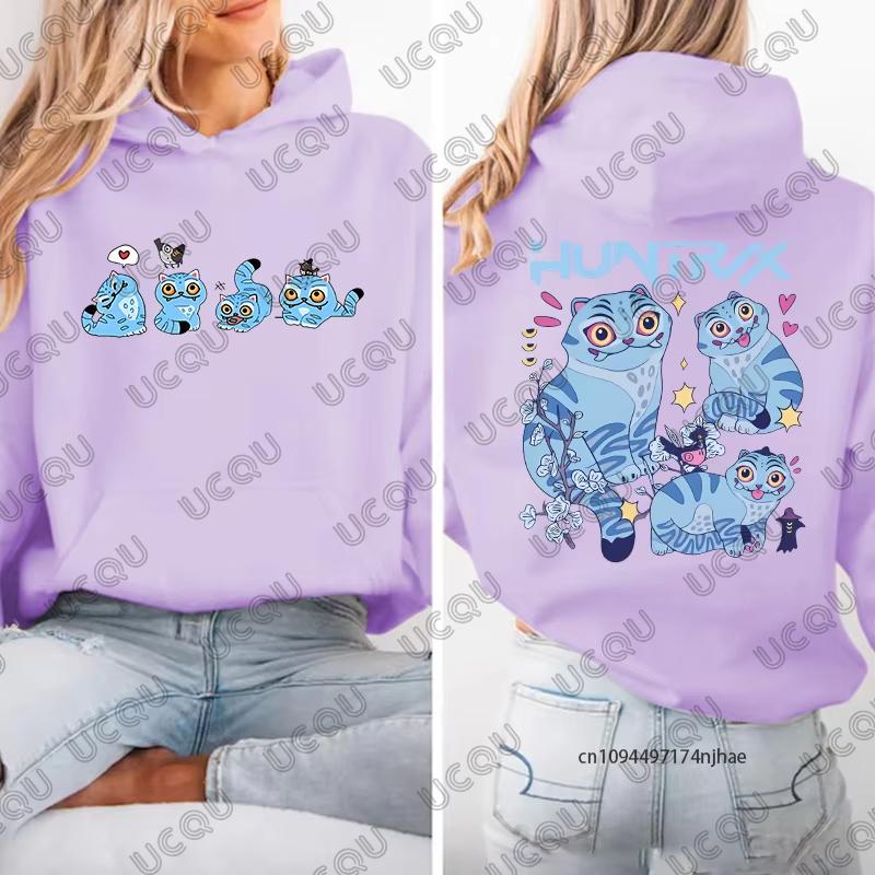 Kpop Chasseurs de Démons Sweat-shirts Mignons Tigre Imprimé Pour Femmes Hommes Automne Hiver Pull Manches Longues Décontracté Sweat-shirts Tops de Couples