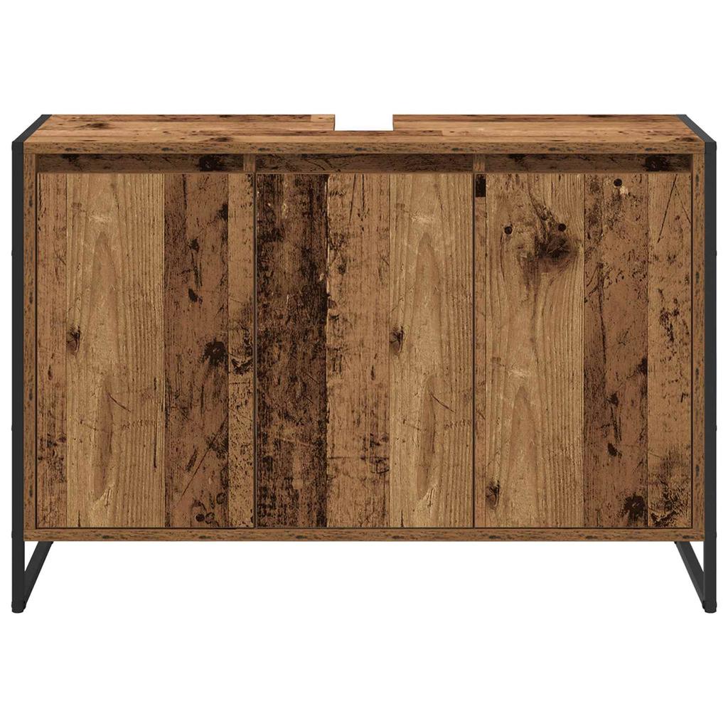 Bathroom Cabinet with Door Reclaimed Wood Look 90 x 30 x 60 cm Engineered Wood