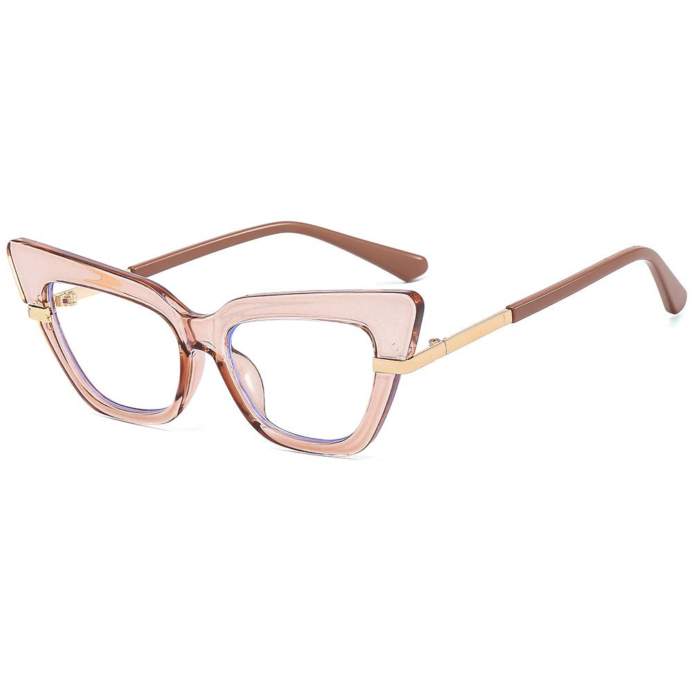 2025 Cross Cat Eye Glasses: Anti-Blue Light European & American Frames, Internet Celebrity Style, Bare Face Optical Design
