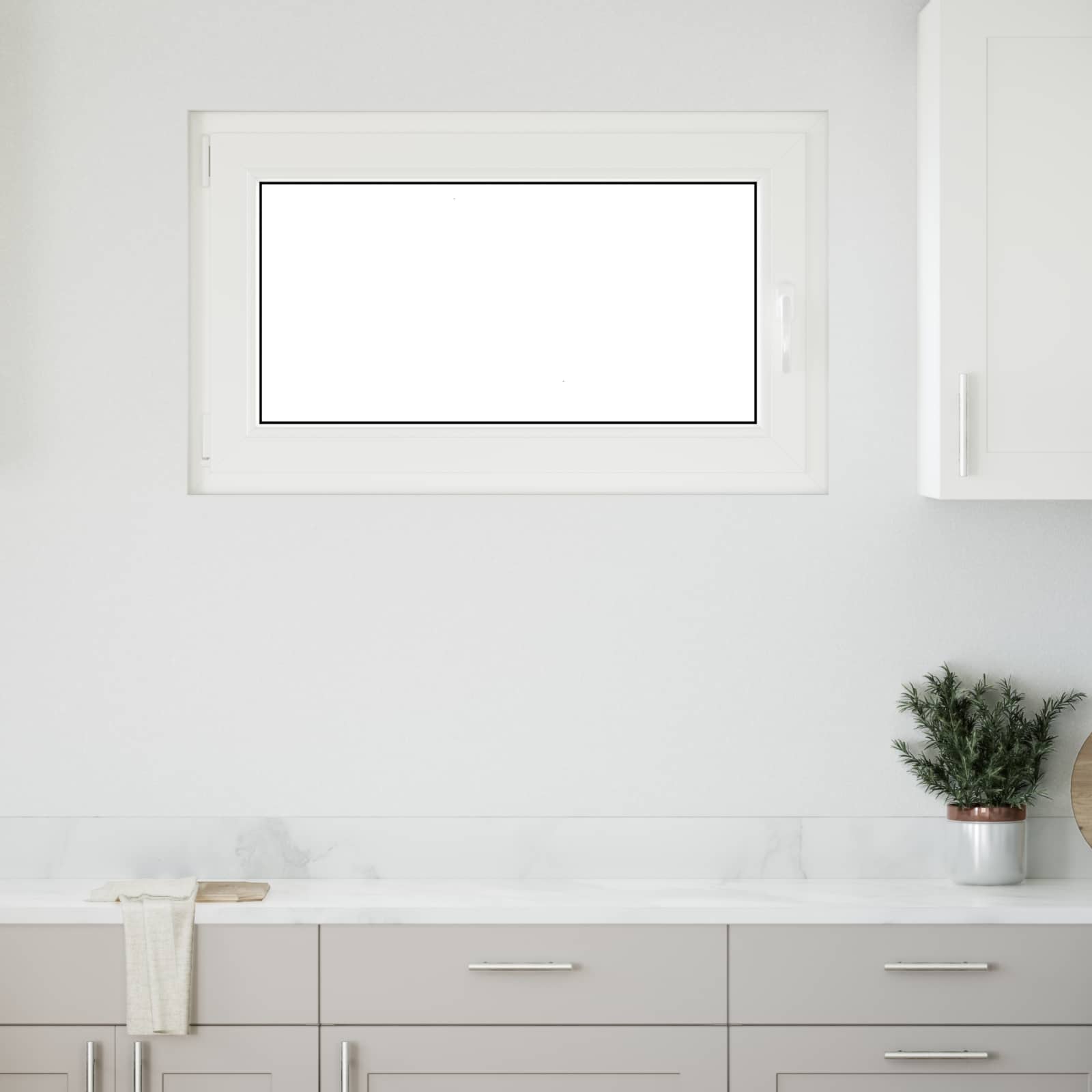 Kellerfenster RISOR 100 x 70 cm PVC und Glas Weiß