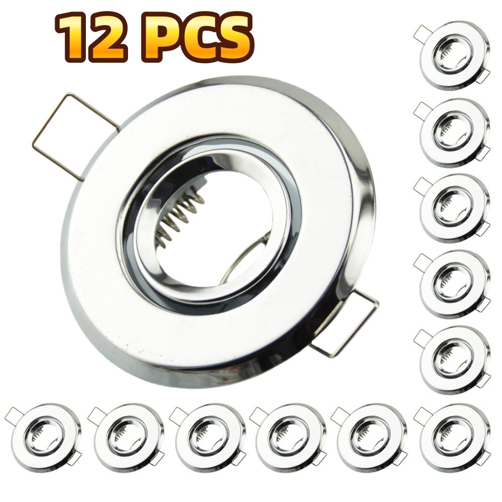 8/12 Pcs Replaceable MR11 Downlights LED Spotlights Nickel Chrome LED Lights Adjustable Light Frame Lighting
