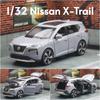 APU1  1/32 Nissan X-Trail SUV Miniature Diecast Toy Car Model Sound & Light Doors Openable Educational Collection Gift For Boy Kid