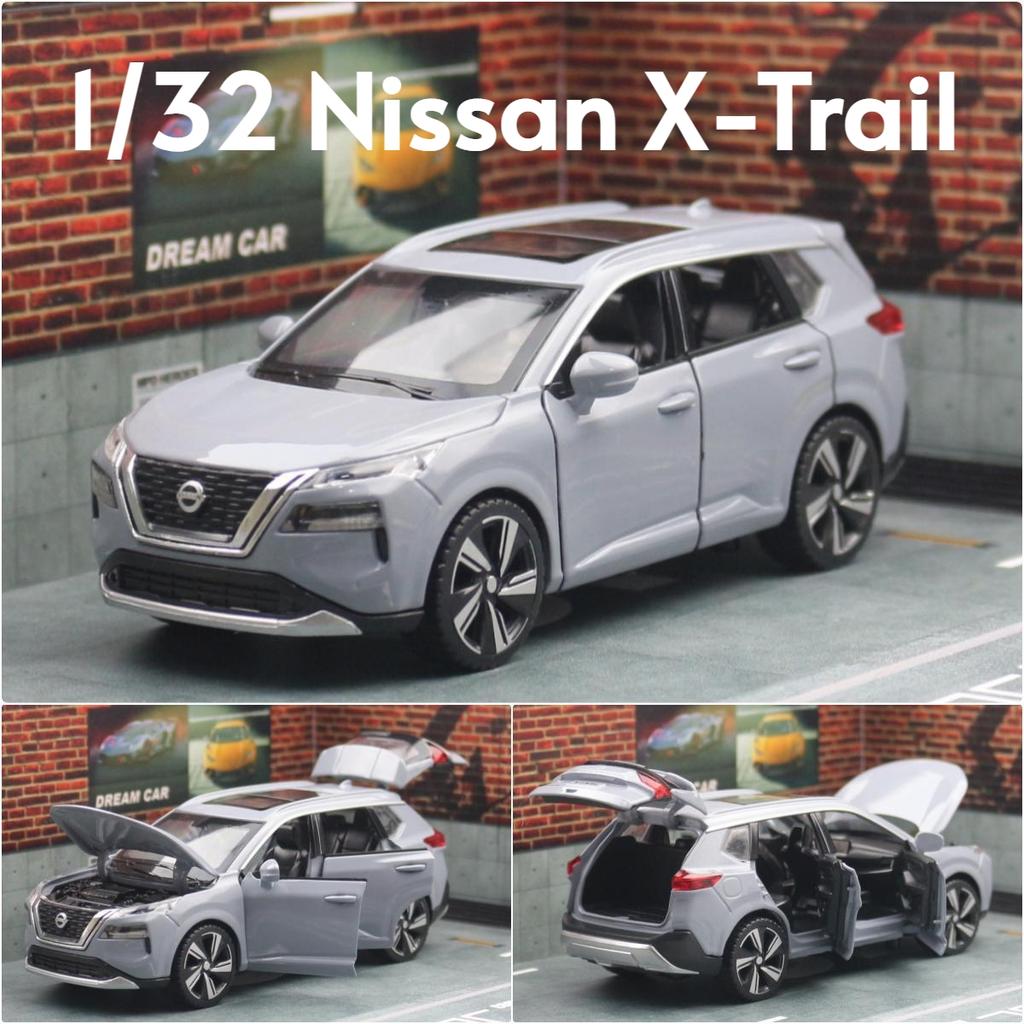 APU1 1/32 Nissan X-Trail SUV Miniature Diecast Toy Car Model Sound & Light Doors Openable Educational Collection Gift For Boy Kid