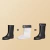 Fashionable Women's Mid Calf Rain Boots Fleece Lined Anti-Slip Half Boots Adult Rain Shoes Wholesale