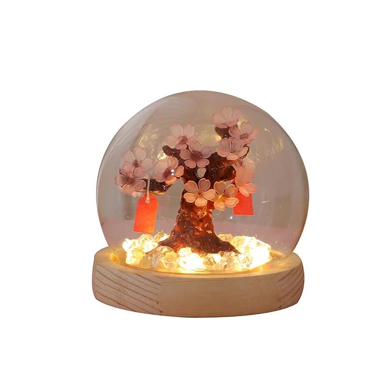 Handmade Peach Cherry Flower Ornament Cozy Creative DIY Craft Charming Atmosphere Decor Piece for Bedroom Home Decoration