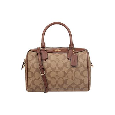 Coach Bennett 23 Reißverschluss Leder Boston Tasche Damen Handtaschen Braun 32203-IME74