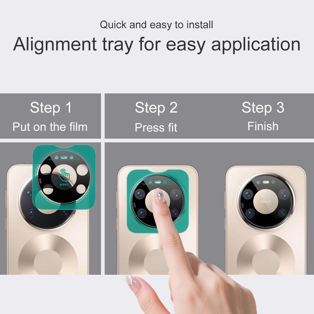 For Huawei Mate 80 Pro Max Glass IMAK High Definition Glass Lens Film Self-positioning Black Version