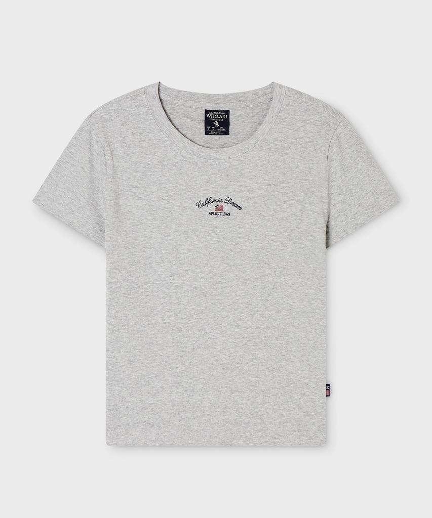 WHO.A.U Usa Embroidery Small Logo T-Shirt / Whrag2441F