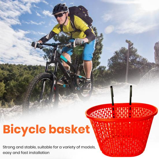 Cesto per Bicicletta Robusto Grande Capacità Plastica Forata Articolo Multifunzionale Organizzatore Pieghevole Rimovibile per Bici Cesto Anteriore Ciclismo
