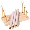 Space Saving Rings Storage Organizer Portable Wood Base Accessories Display Rack