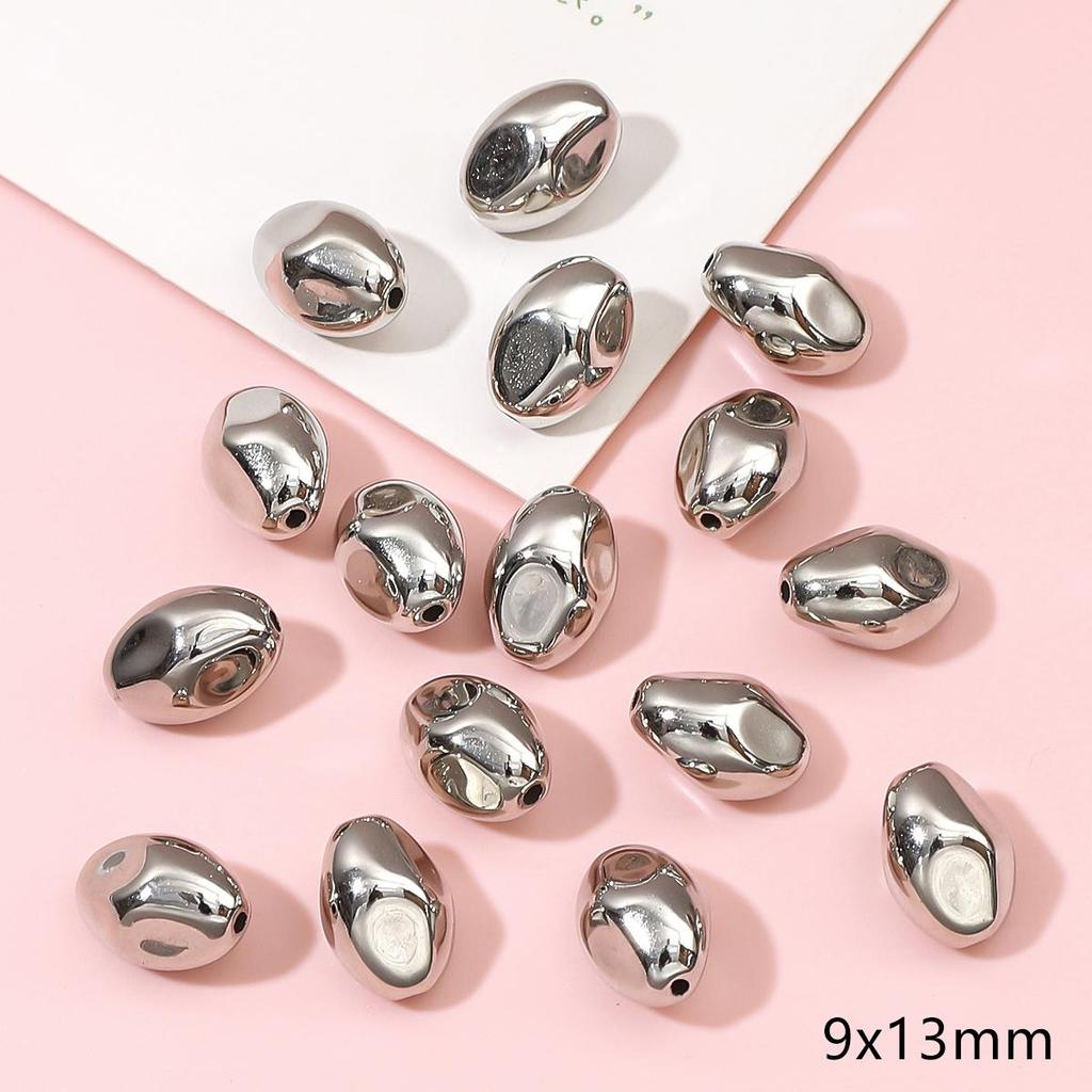 10/20 Stück Silber rhodiniert CCB Kunststoff Lose Space Perlen Charm für Halskette Armband Ohrring DIY Schmuckherstellung Perlen