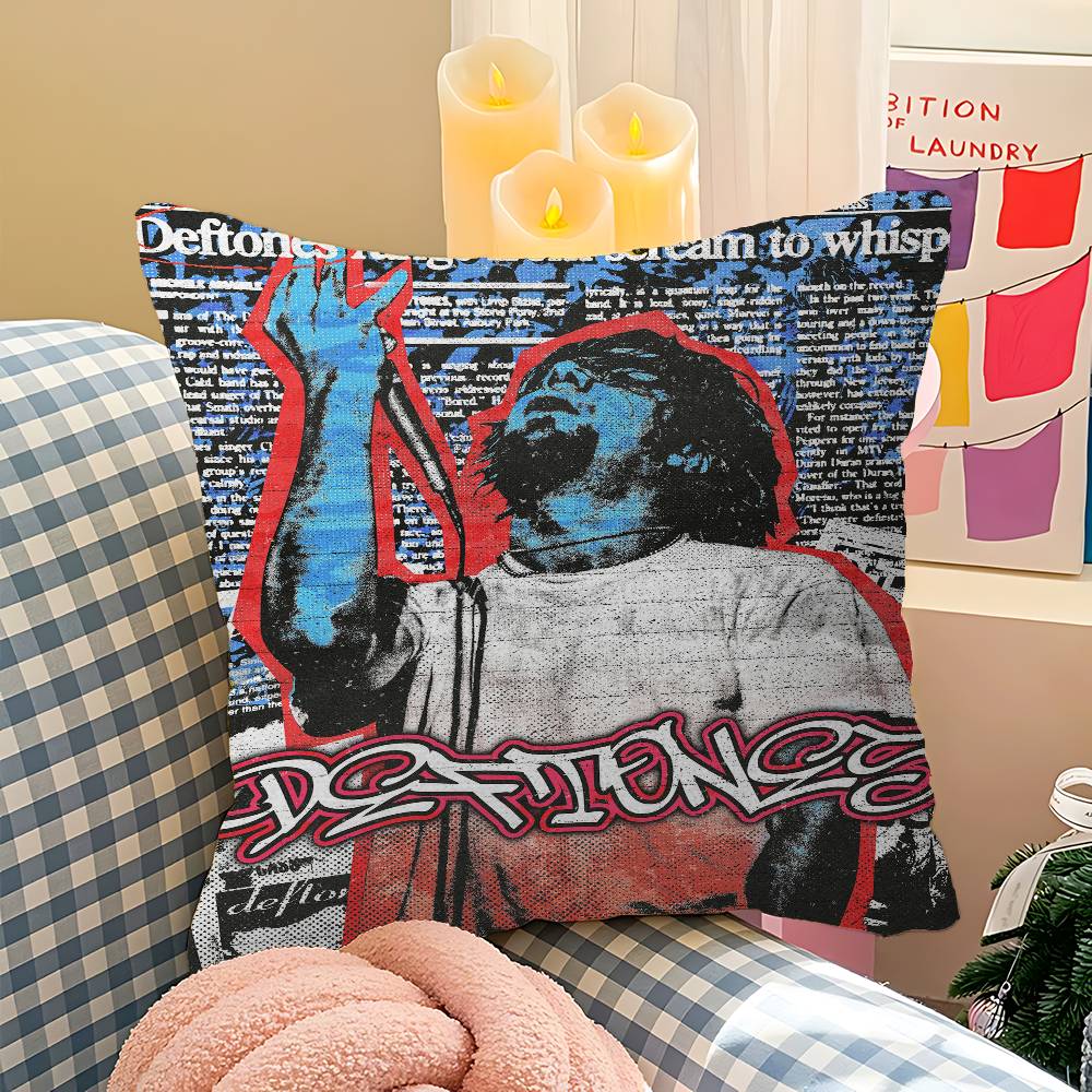 

Classic Band D-Deftones Office Cushion Pillowcase Car Cushion Cover45X45CM Lumbar Pillowcase Sofa Pillowcover 12x12Inch