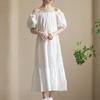 Girls' Fashion Minimalist White Dress Summer Children's Casual Beach Dress