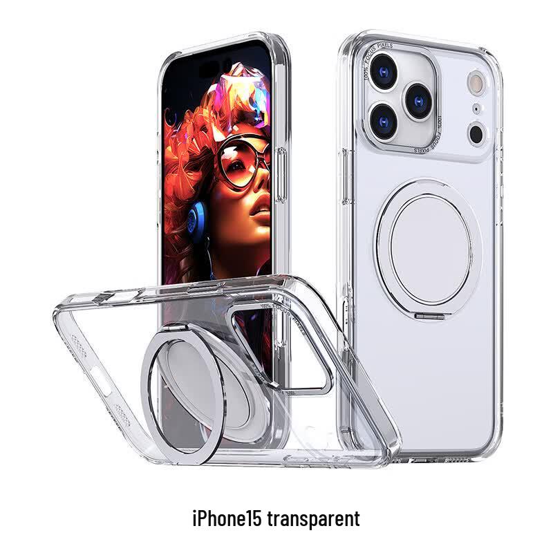 CAXITON Прозрачный чехол-подставка с магнитом и вращением для iPhone 15