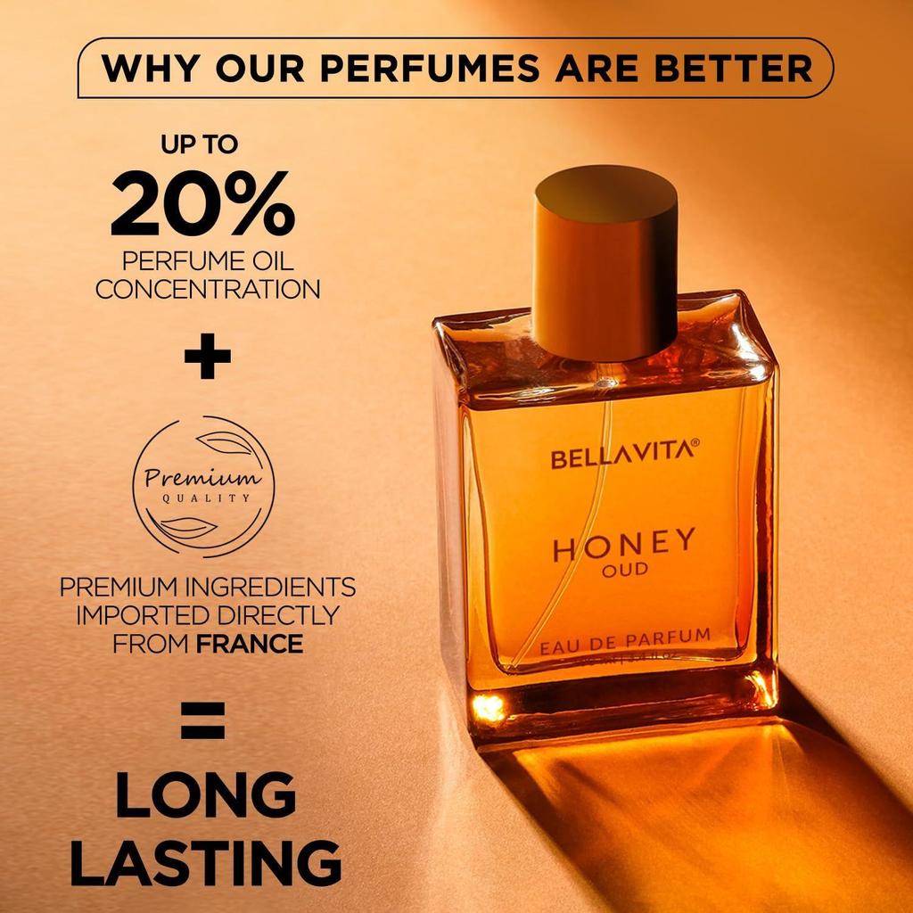 Bella Vita Luxury Honey Oud Langanhaltendes Parfüm für Mann und Frau || Süßer, holziger und würziger Duft für Männer & Frauen