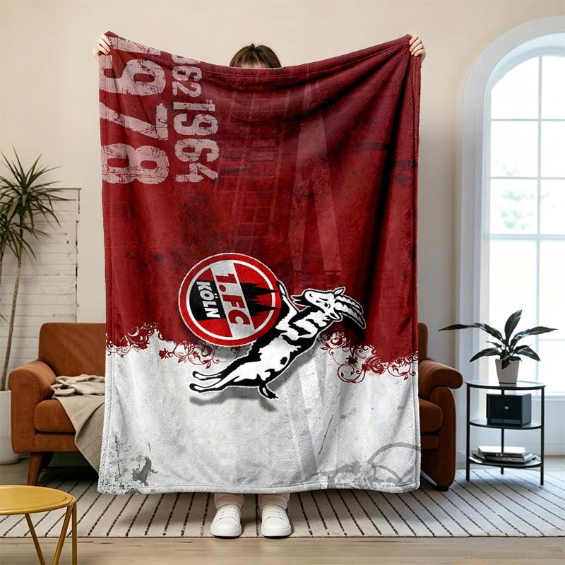 FC Cologne  Soft and comfortable flannel Suitable for sofas living rooms outdoor camping travel and also makes a great anniversary gif