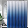 1 Set Shower Curtain with 12 Hanging Rings Contrast Gradient Color Thickened Waterproof Punch-free