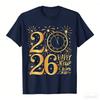 Happy New Year Party 2026 Family Matching Unisex Printed TShirt Tops High Quality Cotton Crewneck Casual Style Shortsleev