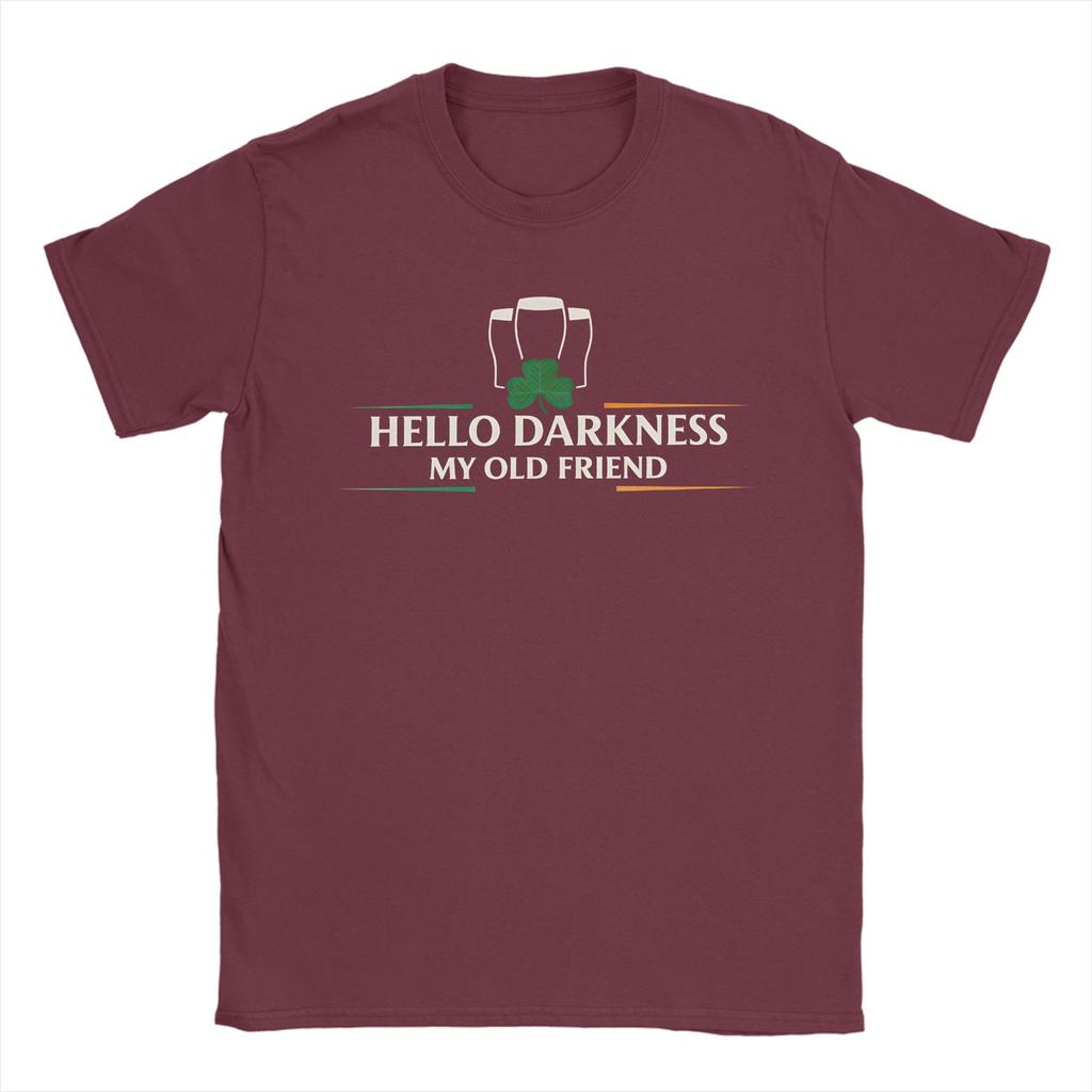 Hello Darkness My Old Friend Stout Dark Irish Beer Accessories Unisex T Shirts Cotton Tee Graphic Print Tshirt Clothing