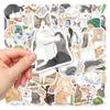 10/30/53pcs Kawaii Cartoon Cat Meme Stickers Cute Watercolor Kitten Graffiti Decals Water Bottle Luggage Phone Sticker