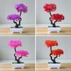 Realistic Simulation Greeting Pine Bonsai Tree for Home Garden Decoration