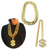 Set of 2 Durable Plastic Gold Chain Necklace Lightweight Neck Chain Comfortable
