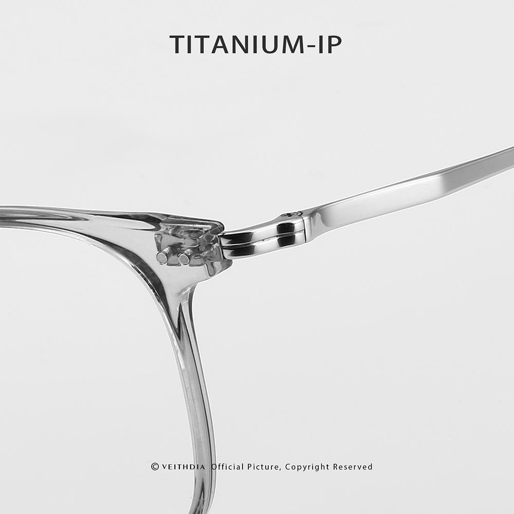 VEITHDIA Vintage Titanbrillengestell Retro Optische Myopiebrille für Damen Herren Kann mit Sehstärke ausgestattet werden 7306