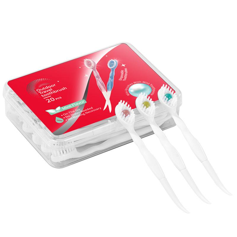 20-Piece Mini Burst Bead Toothbrush Travel Set: Portable Disposable Cleaner with Toothpick