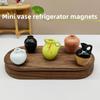 8Pcs Mini Ceramic Vase Fridge Magnets Cute Plants Decor Accessories DIY Vase Refrigerator Magnets Strong Decorative for Kitchen Office (8Pcs A)