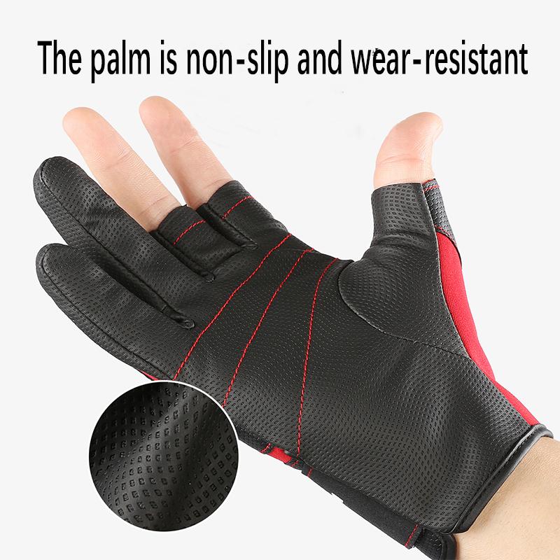 Autumn and Winter Outdoor Riding Fishing Open Three Finger Fishing Gloves Men's and Women's Non-slip Sports Bicycle Riding Glove