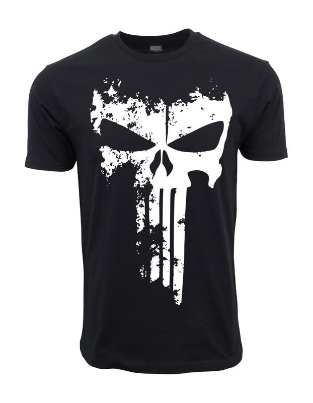 MARVEL THE PUNISHER MENS LARGE WHITE LOGO GRAPHIC Unisex T-Shirt XXL