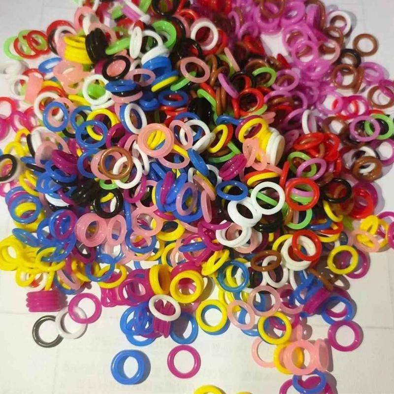 100Pcs Pigeon Foot Rings Elastic 8mm Mixed Colors Identification Rings for Carrier Racing Pigeons Quails Birds Appliances