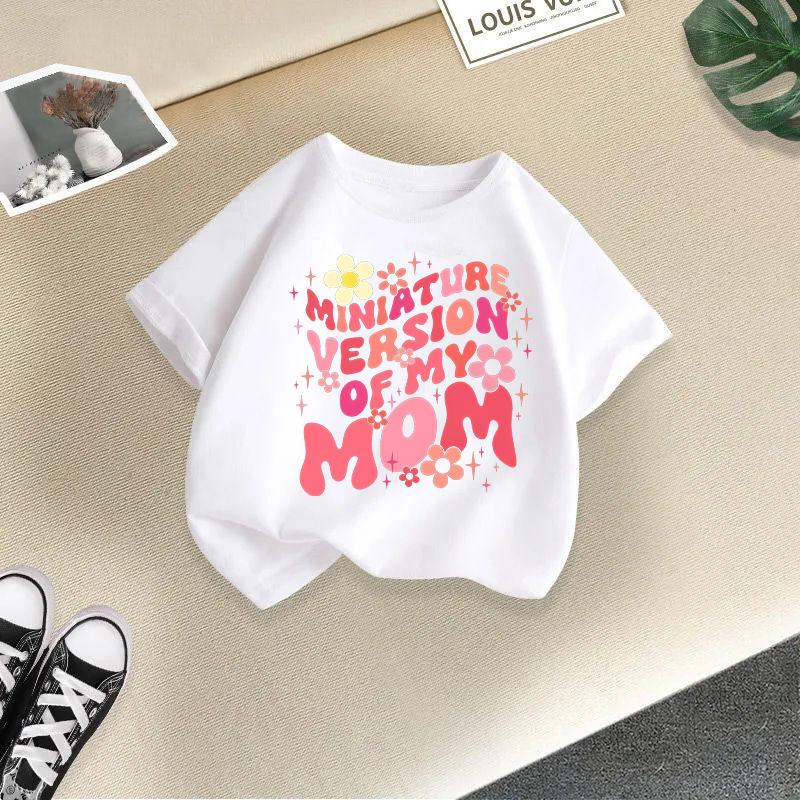 Children T-shirt Letter Printed Kids 100% Cotton Tops 2-13Y O-Neck Short-sleeve T-shirt