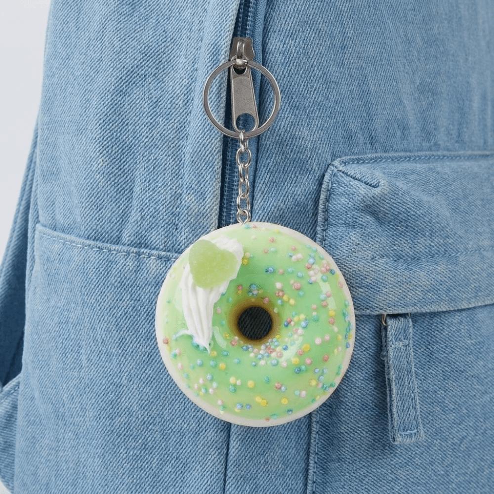 Quick Rebound Donut Keychain Pendant Simulated Food Slow Rebound Keyring Backpack Accessory