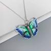 Enamel Butterfly Pendant Necklace Men Women Bohemian Style Choker With Clover Charm Copper Chain Jewelry