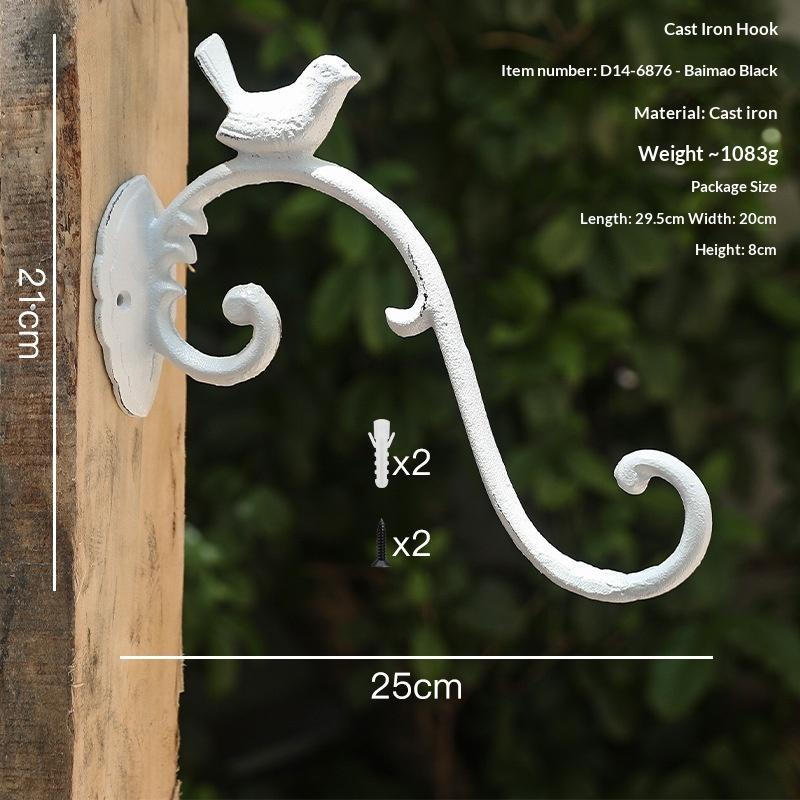 Vintage Cast Iron Wall Hook Heavy Duty Wall Mounted Hanging Hooks Rustic Decorative For Entryway Garden Home Decoration