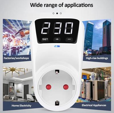 Adjustable Voltage Protector Socket with 16A/15A Rating - AC 230V/110V Surge Protection for Refrigerator and Home Appliances
