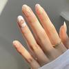 [Clearance] Frosted Wave Hollow Love Wearing Nail Medium Circle Simple Nail Piece Fake Nail Nail