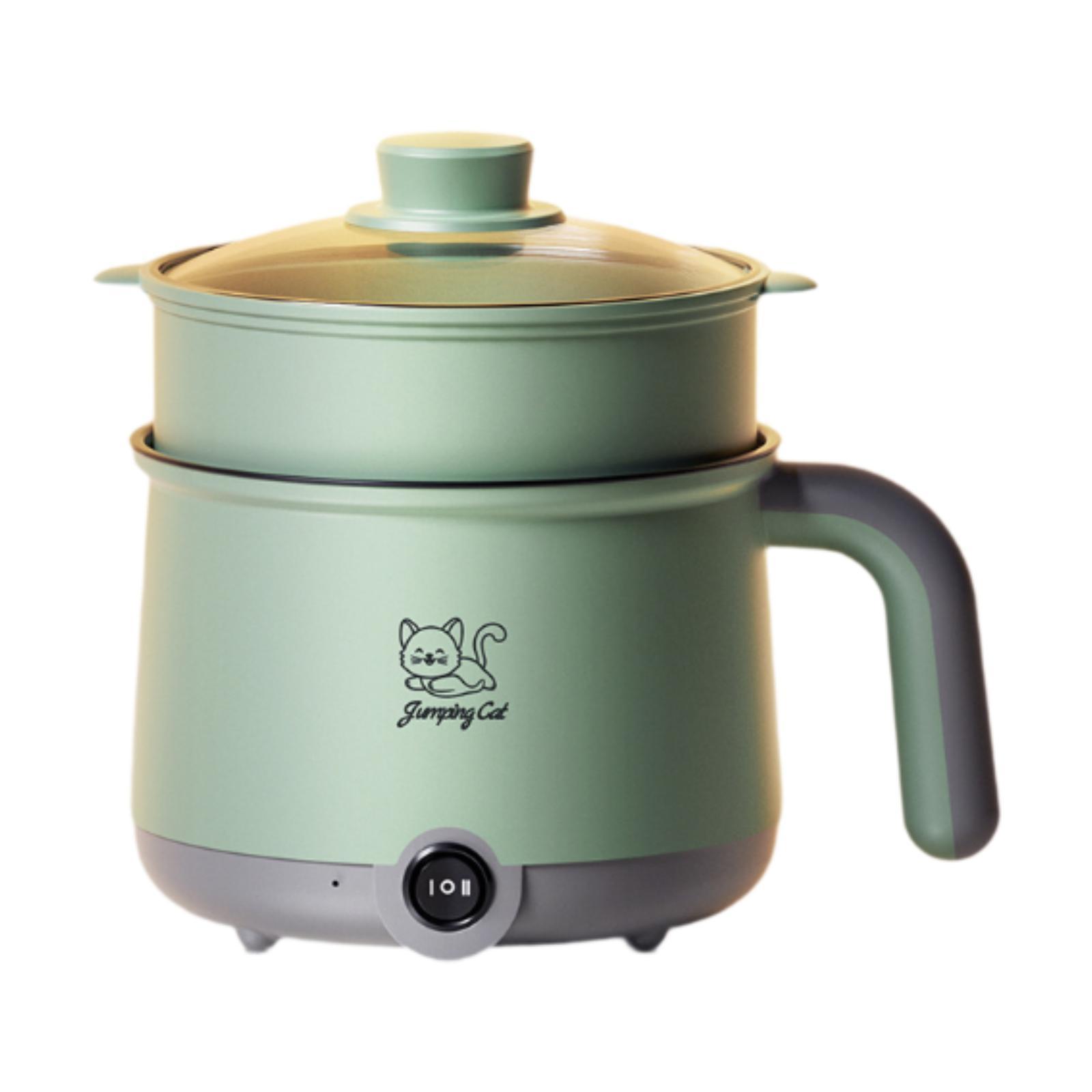 

Электрический хот-пот с пароваркой, многофункциональный портативный электрический горшок объемом 1,8 л, для приготовления рамена, супа, овсянки, лапши, комнаты в общежитии