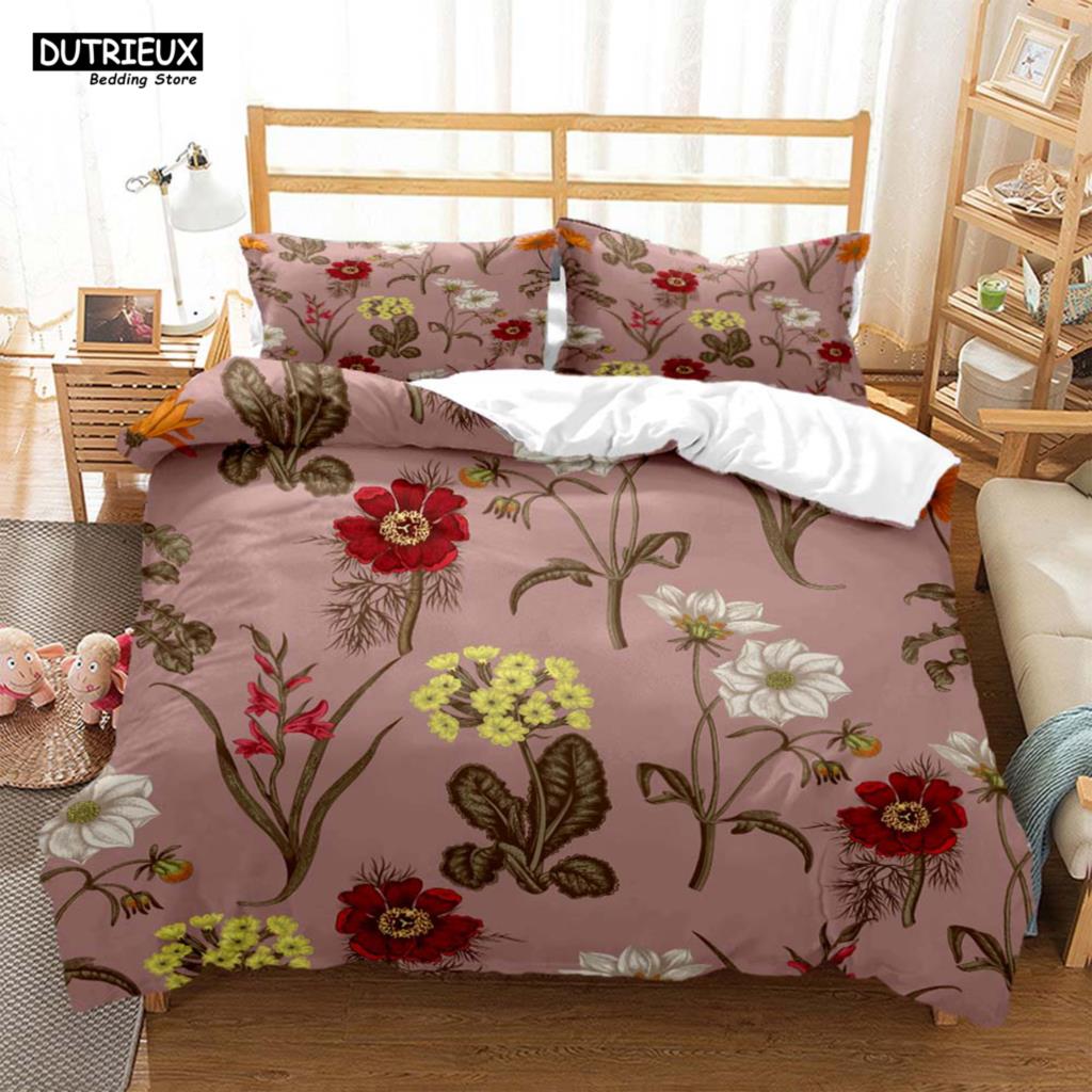 Plant Flowers Digital Print Polyester Bedding Sets Child Kids Covers Boys Duvet Cover Set For Teens Bedding Set