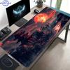 Dark Oriental Moon Pagoda Red Maple Large Extended Gaming Mouse Pad Nonslip Rubber Base For Pc Gamers Laptop Office Use