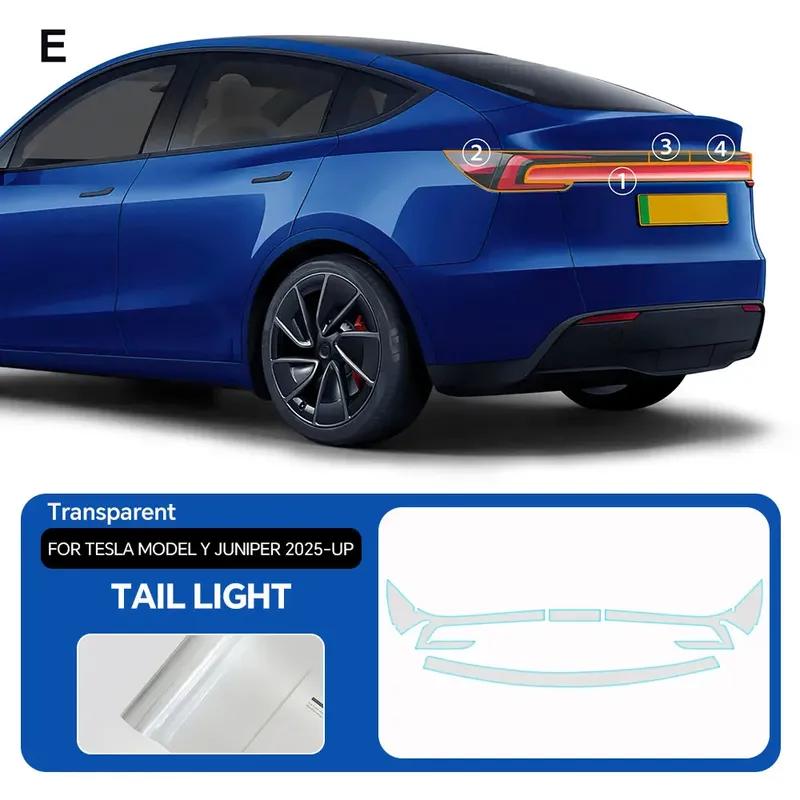 For Tesla Model Y Juniper Model Y 2025 2026 TPU Car Headlight RearView B Pillars Film Paint Protection Anti-scratch Accessories