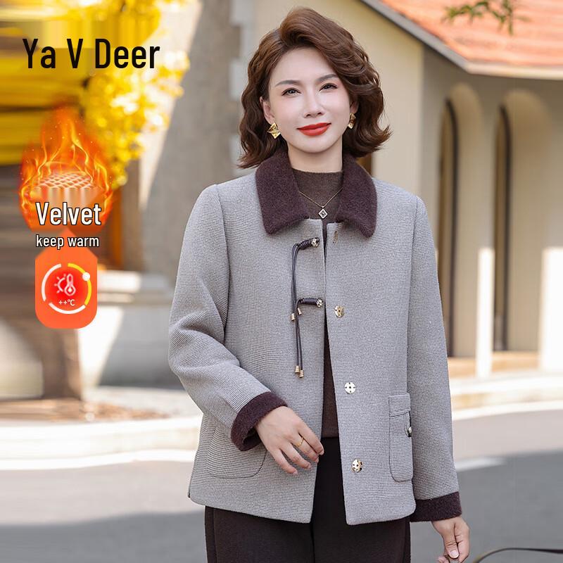 

Yalu Women s Zippered Wool Blend Short Winter Coat 4XL