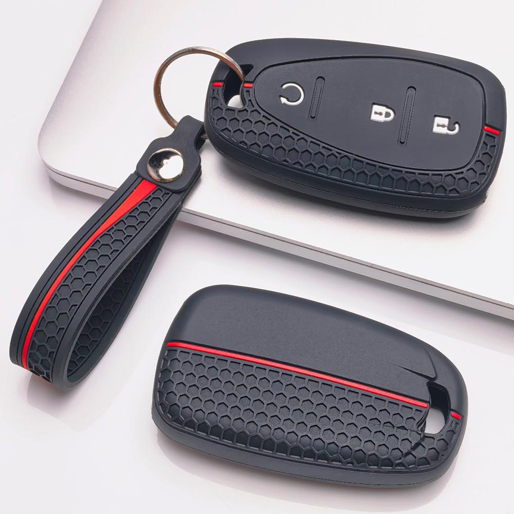 Key Fob Cover for Chevrolet Chevy Equinox Malibu XL Cruze Traverse Blazer Camaro with Keychain Anti-Scratch Surface Shockproof Structure