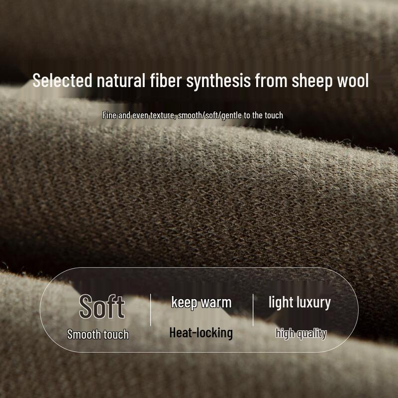 Shanshan Men's Wool Blend Warm Polo Long-sleeve T-Shirt