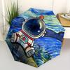 1 pièce Parapluie Pliant Automatique Astronaute Galaxie - Léger, Design Rétractable avec Durabilité à 8 baleines, Parfait pour les Aventures en Plein Air, Fas