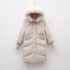 White Duck Down New Winter Warm Big Fur Collar Casual Loose Down Jacket Women's Coat