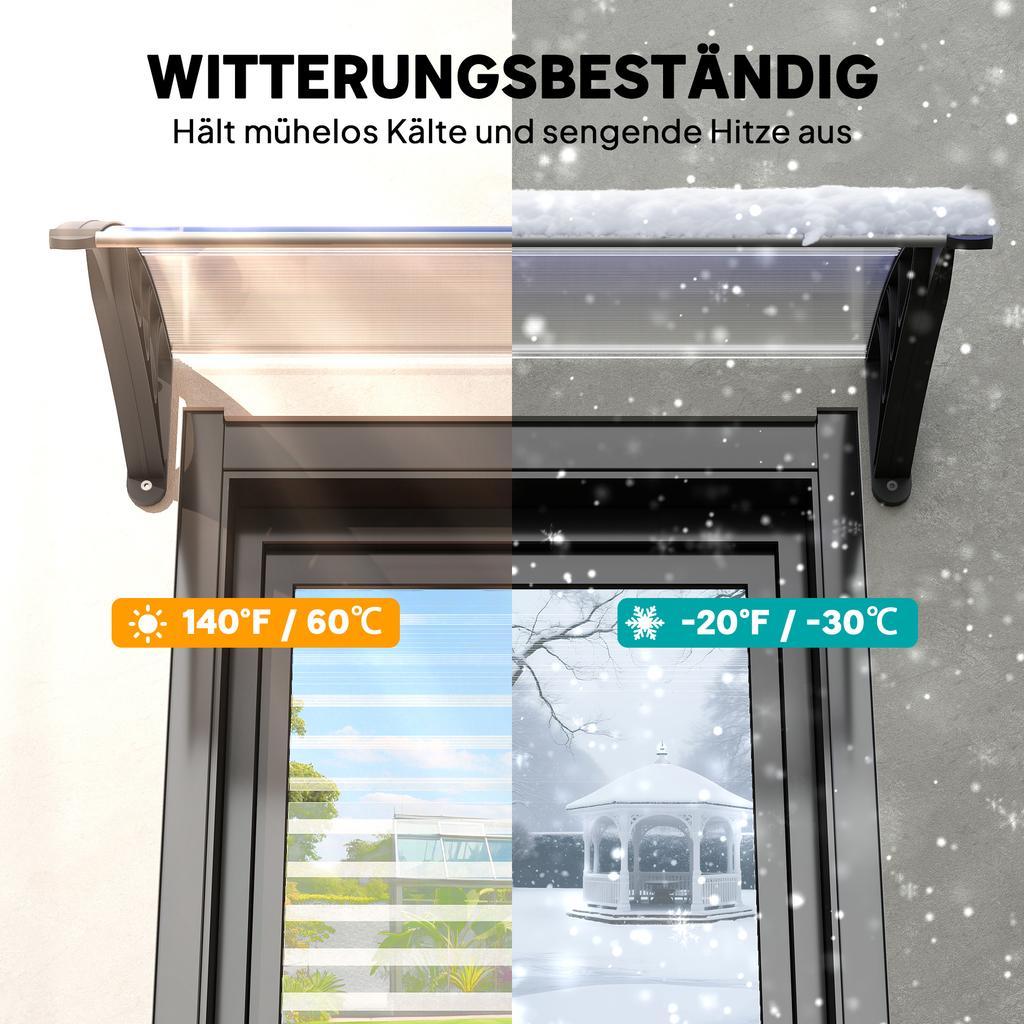 Canopy Front Door Canopy 100 x 75 cm Pent Canopy Roofing Polycarbonate Transparent